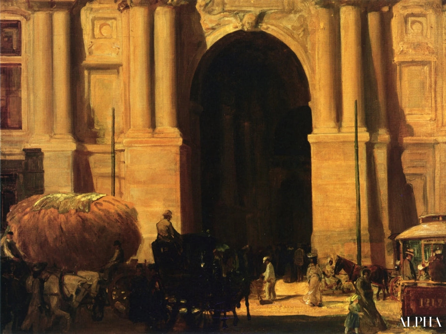 Entrée Est, Hôtel de Ville, Philadelphie - John Sloan - Reproductions de tableaux et peintures haut de gamme