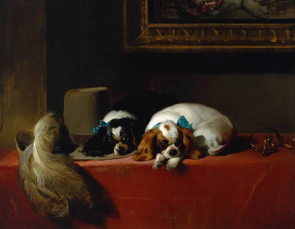Épagneuls King Charles (« Les animaux de compagnie du cavalier ») - Edwin Henry Landseer image 1 reproduction artisanale de tableau