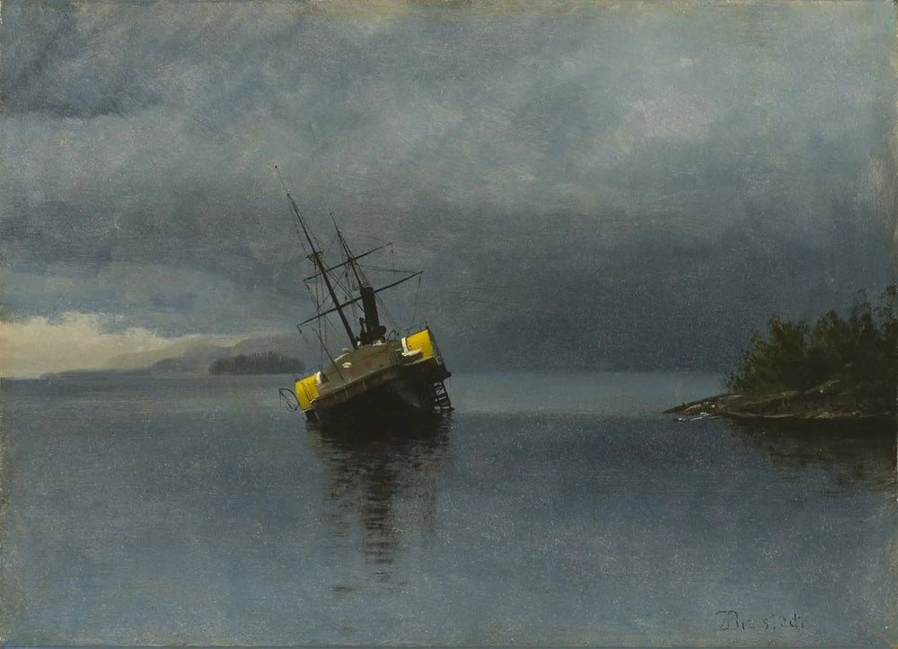 Épave de l'Ancon dans la baie de Loring, en Alaska - Albert Bierstadt image 1 reproduction de peinture à l’huile