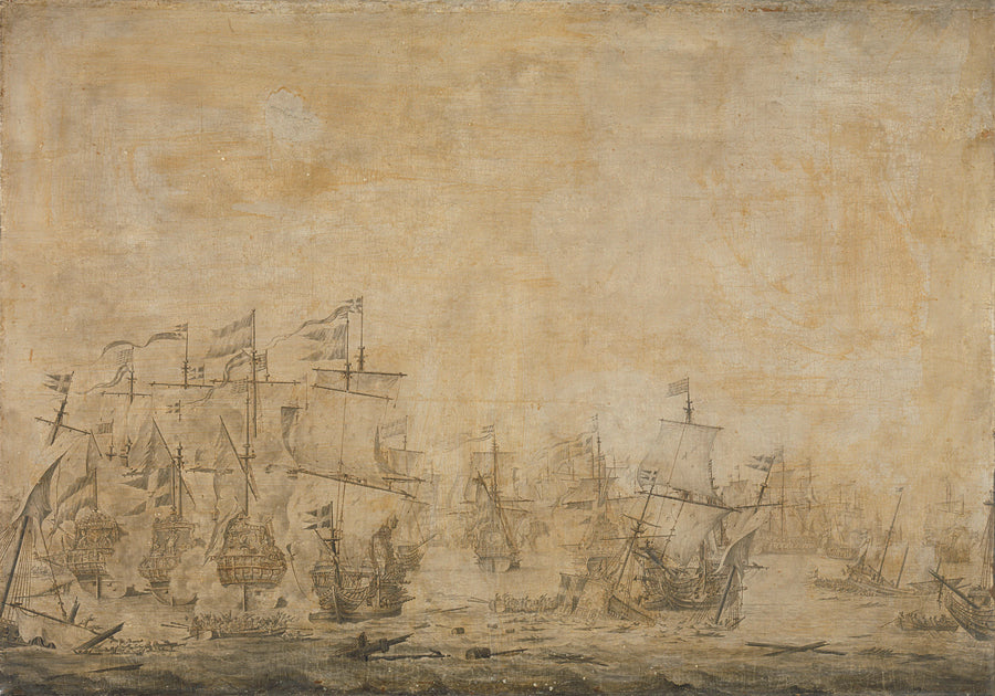 Épisode de la bataille navale dans le Sound entre les flottes hollandaise et suédoise, 8 novembre 1658 - Willem Van de Velde l'Ancien