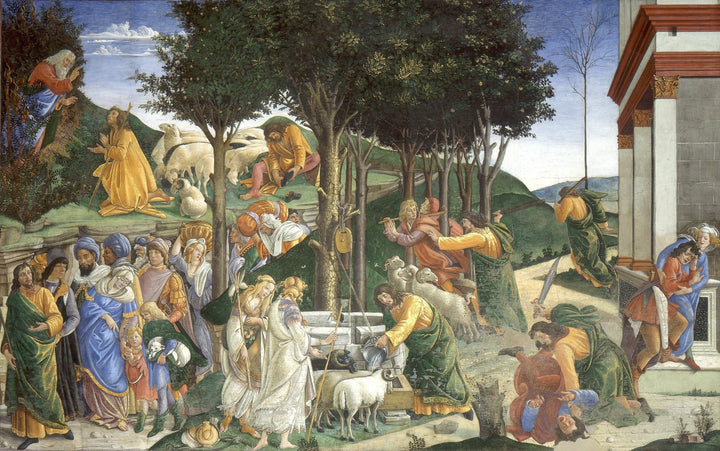 모세의 시련과 소명, 1481-1482 - Sandro Botticelli