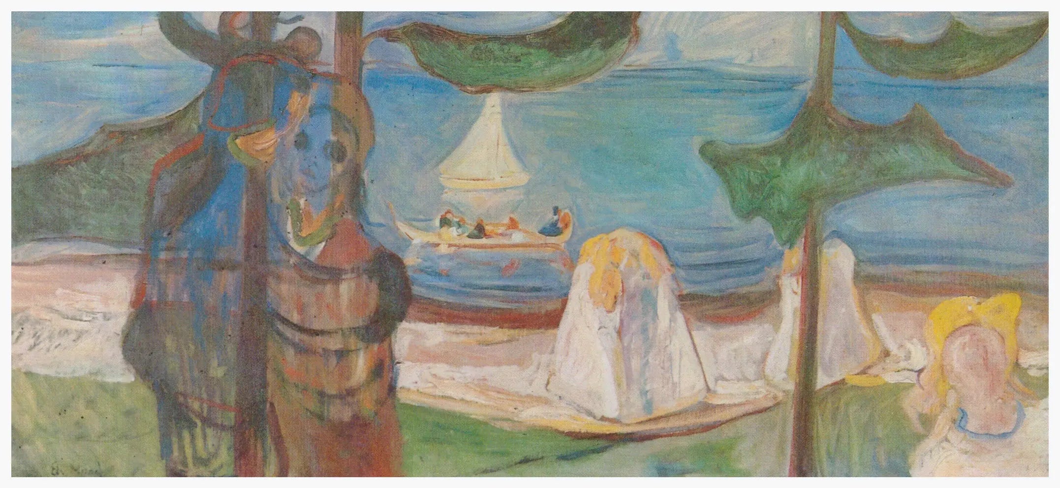 Reproduction du tableau « Étreinte sur la plage (Frise Linde) - Edvard Munch » par Alpha Reproduction en peinture à l’huile