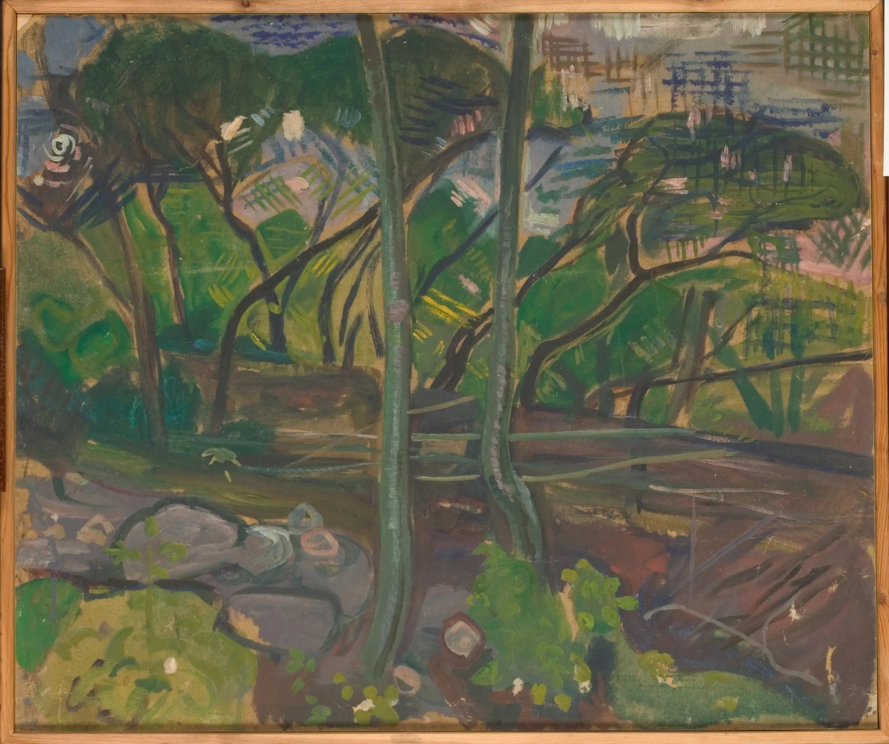 Reproduction du tableau « Étude de forêt - Edvard Munch » par Alpha Reproduction en peinture à l’huile