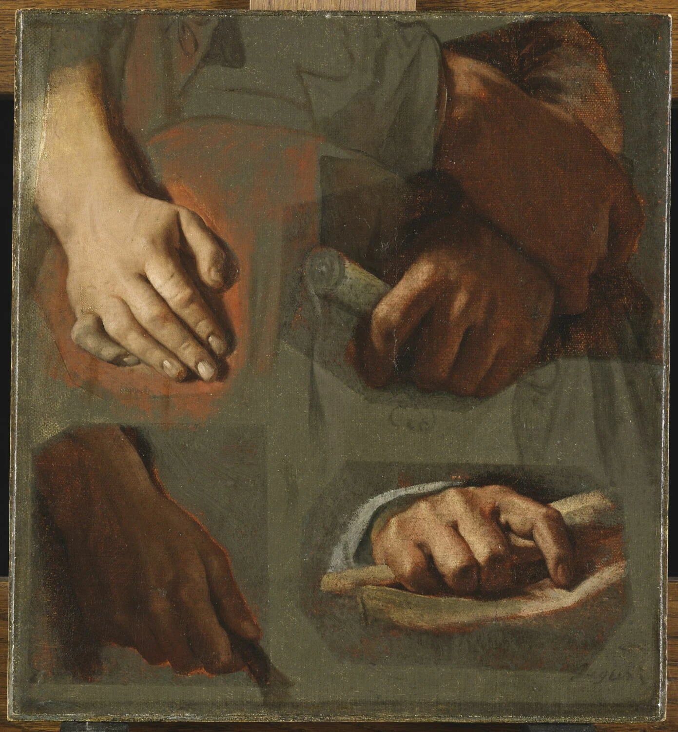Études pour l'Apothéose d'Homère : mains de Virgile, de Corneille, d'Euripide - Jean-Auguste-Dominique Ingres