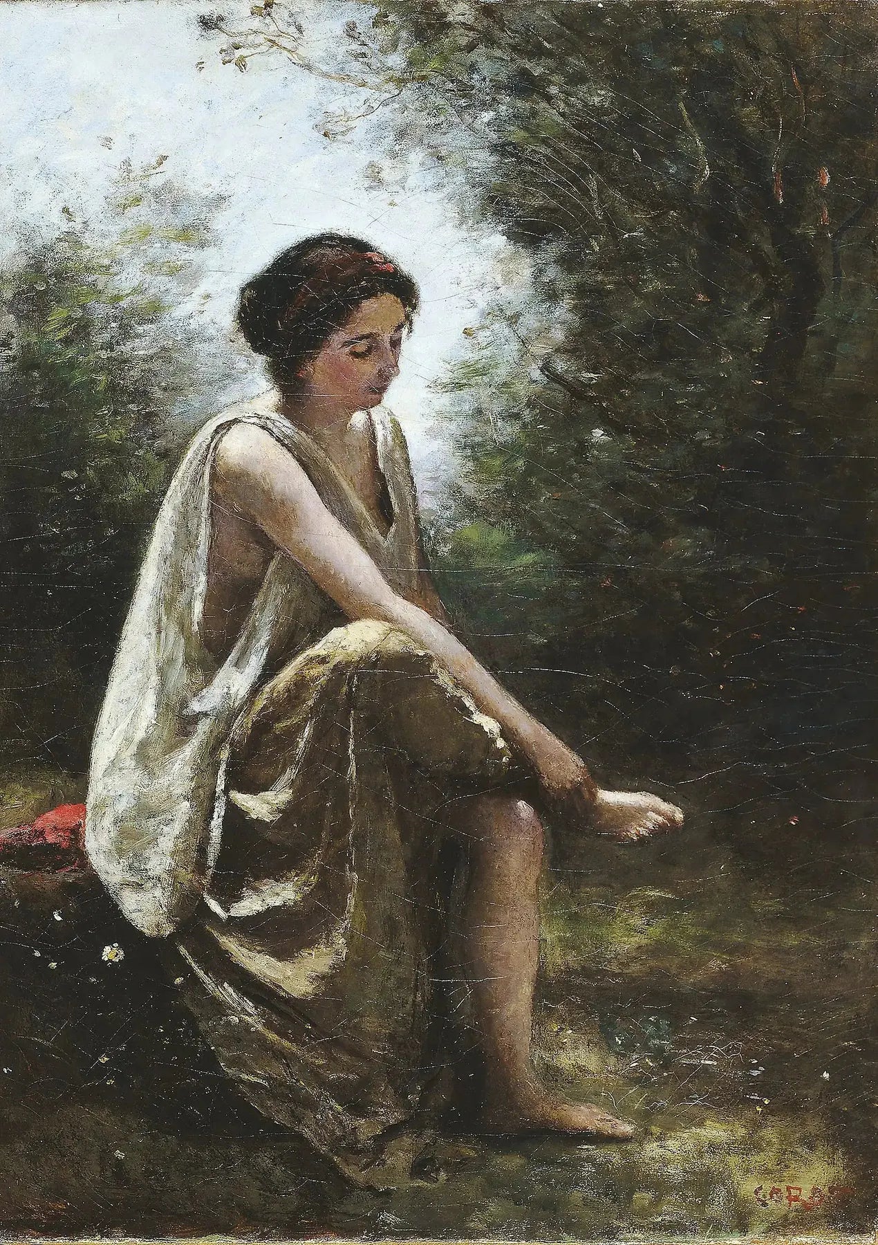 Eurydice blessée - Jean-Baptiste Camille Corot image 1 tableau peint à l’huile sur toile