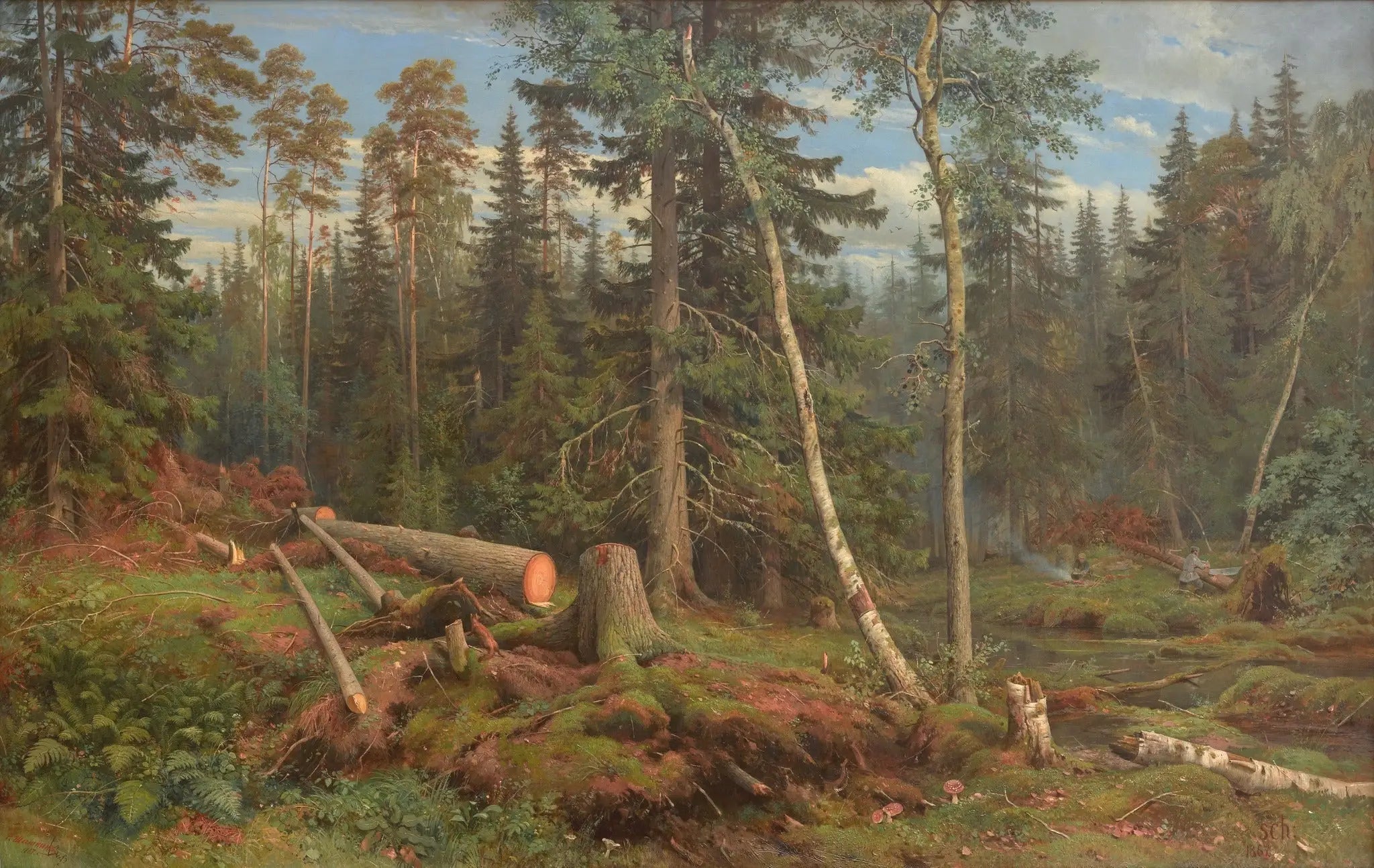 Exploitation forestière - Ivan Chichkine image 1 reproduction de peinture à l’huile
