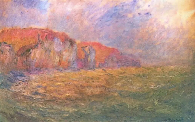 포르빌 절벽, 거친 바다 - 클로드 모네