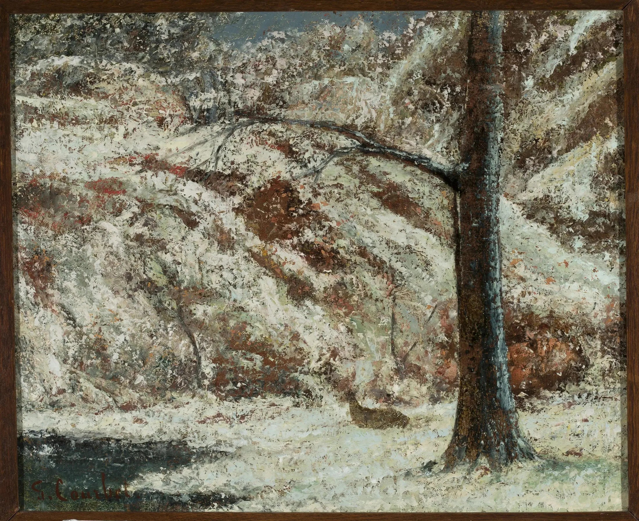 Faon dans la neige dans les bois - Gustave Courbet image 1 copie de tableau peinte à la main