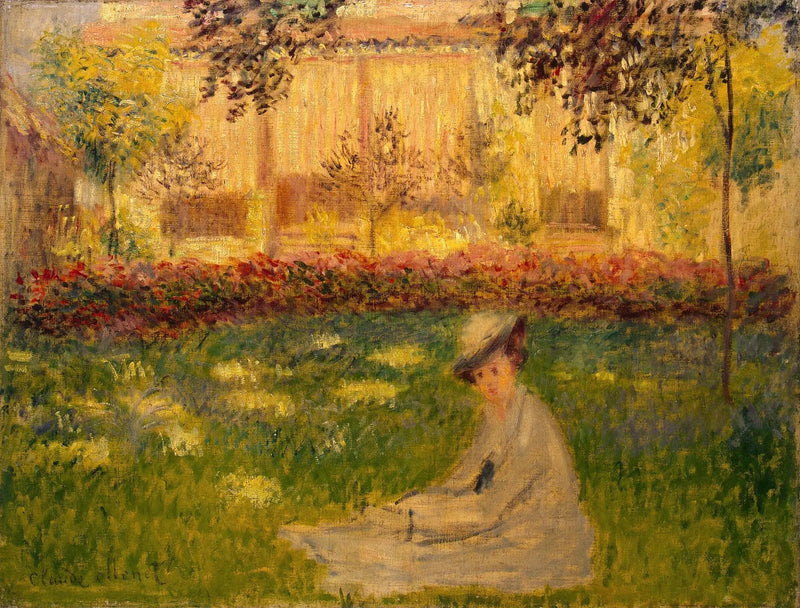정원에 앉아 있는 여성 - Claude Monet
