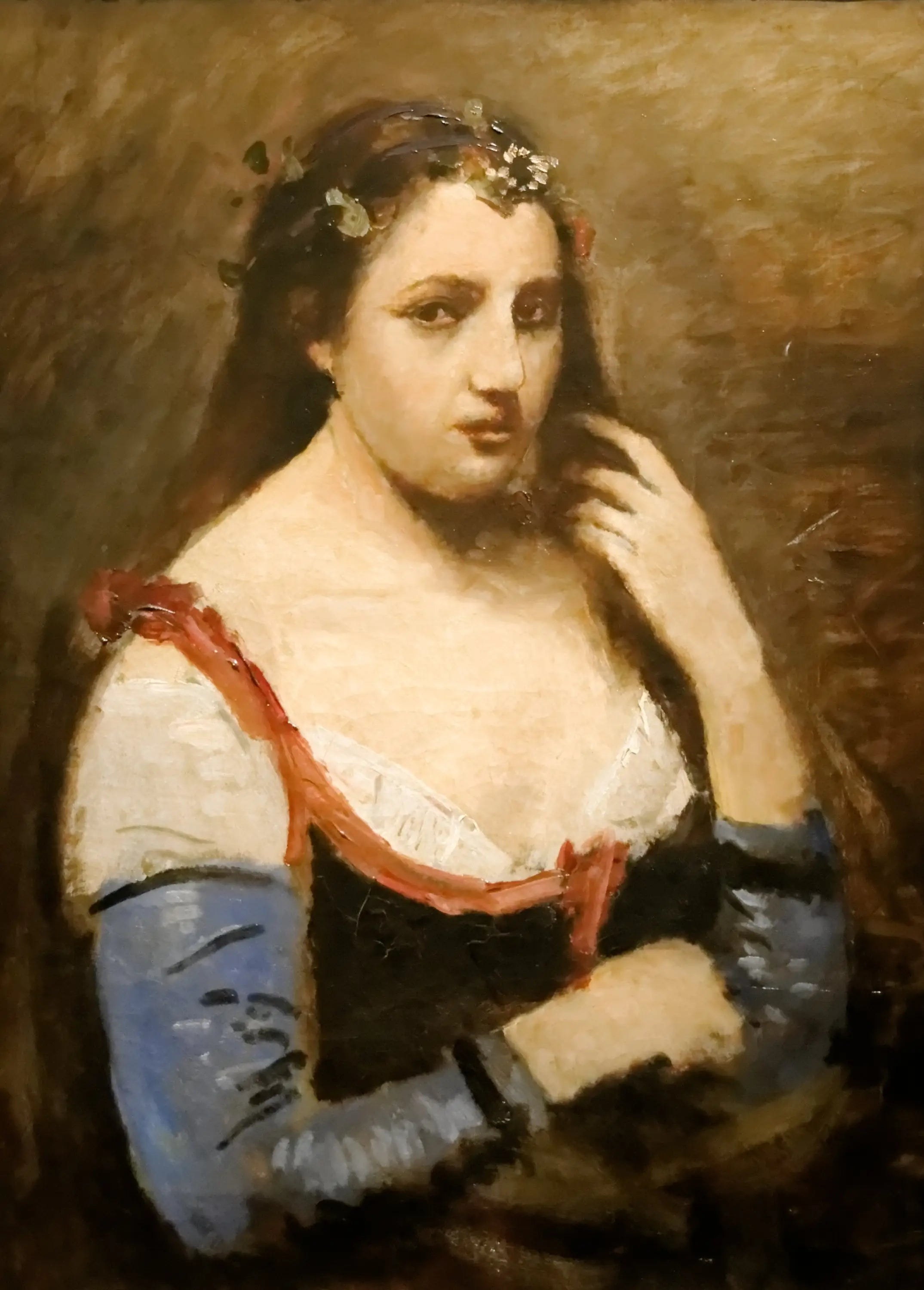 Femme avec des marguerites - Jean-Baptiste Camille Corot - Alpha Reproduction