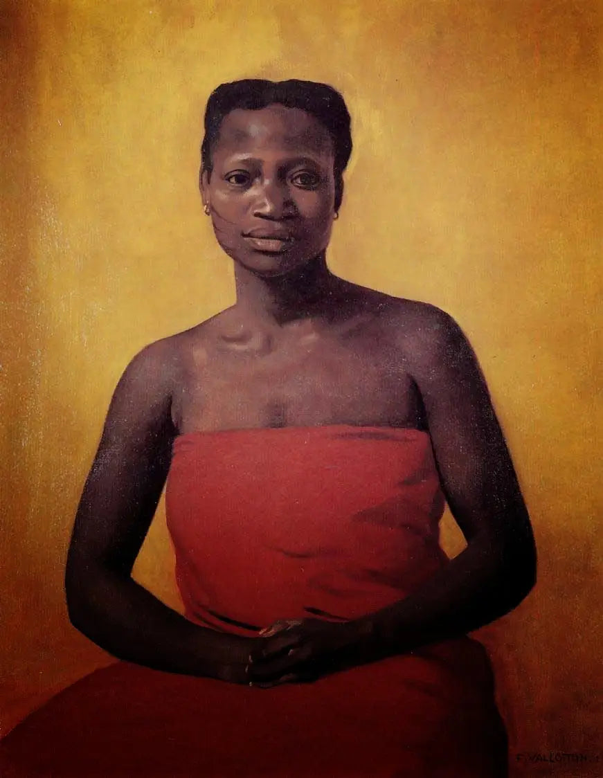 앉아 있는 흑인 여성의 정면 모습 - 펠릭스 발로통

Source:
Femme noire assise de face - Félix Vallotton