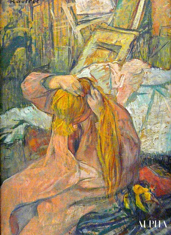 Femme se coiffant - Toulouse Lautrec - Reproductions de tableaux et peintures haut de gamme