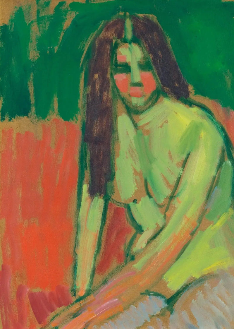 반쯤 벗은 모습의 긴 머리 여성, 몸을 숙이고 앉아 있음 - 알렉세이 폰 자울렌스키

Source:
Figure à moitié nue aux cheveux longs, assise penchée - Alexej von Jawlensky