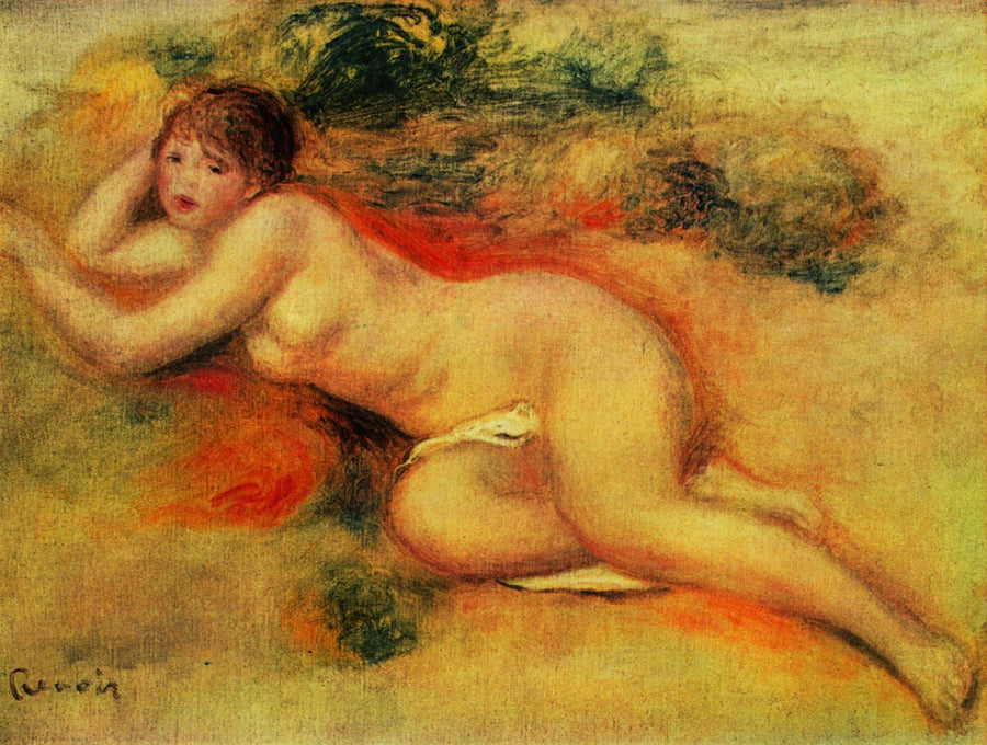 Figure nue d’une jeune femme allongée peinte par Pierre-Auguste Renoir vers 1880-1889