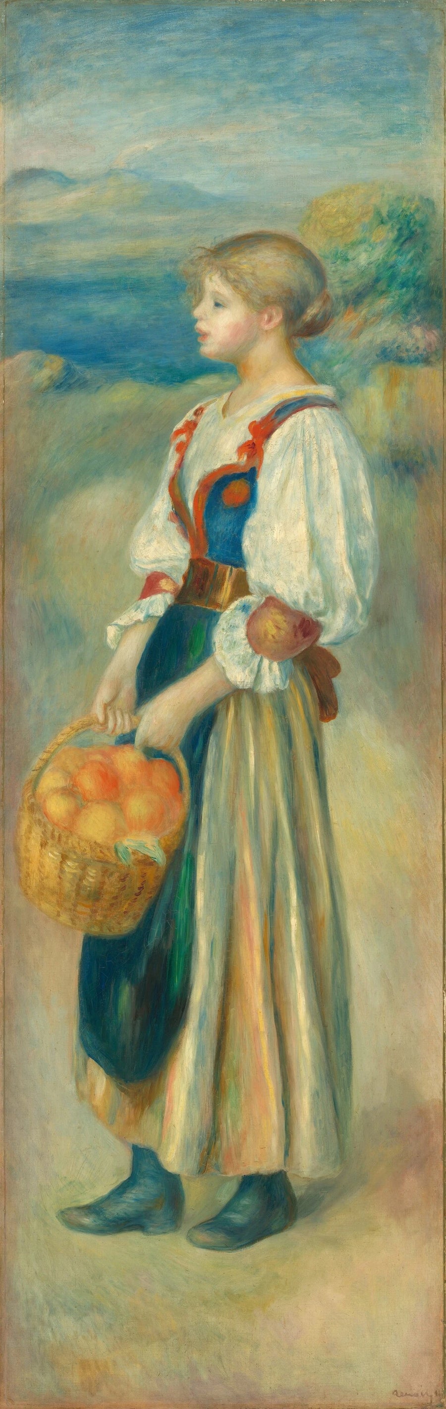 Fille avec un panier d’oranges peinte par Renoir vers 1889 – National Gallery of Art 1956.4.2
