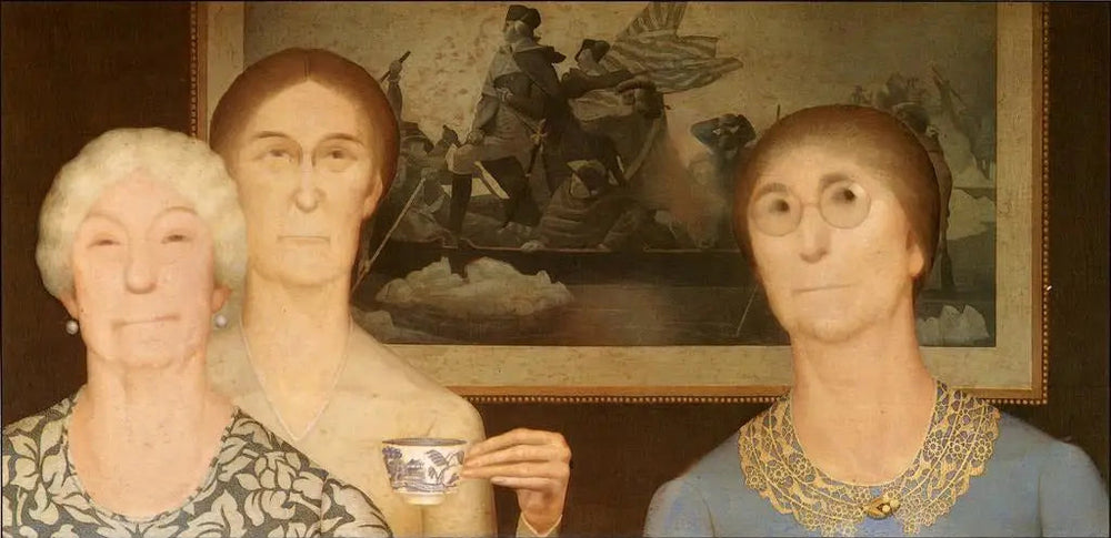 Filles de la Révolution - Grant Wood image 1 copie de tableau peinte à la main