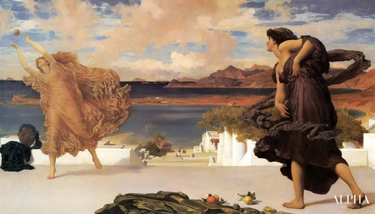 Filles grecques jouant au ballon - Frederic Leighton Reproductions de tableaux à la peinture à l’huile