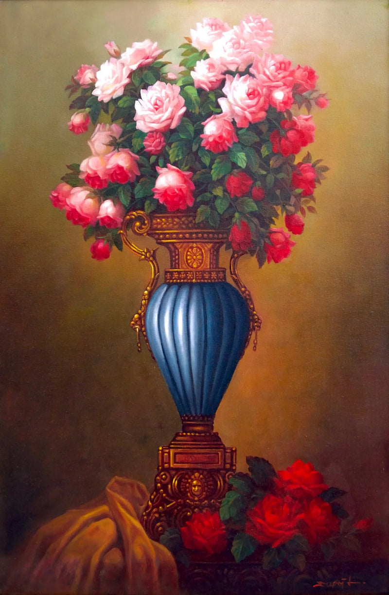 고대 화병 속의 꽃들 | 60 x 90cm