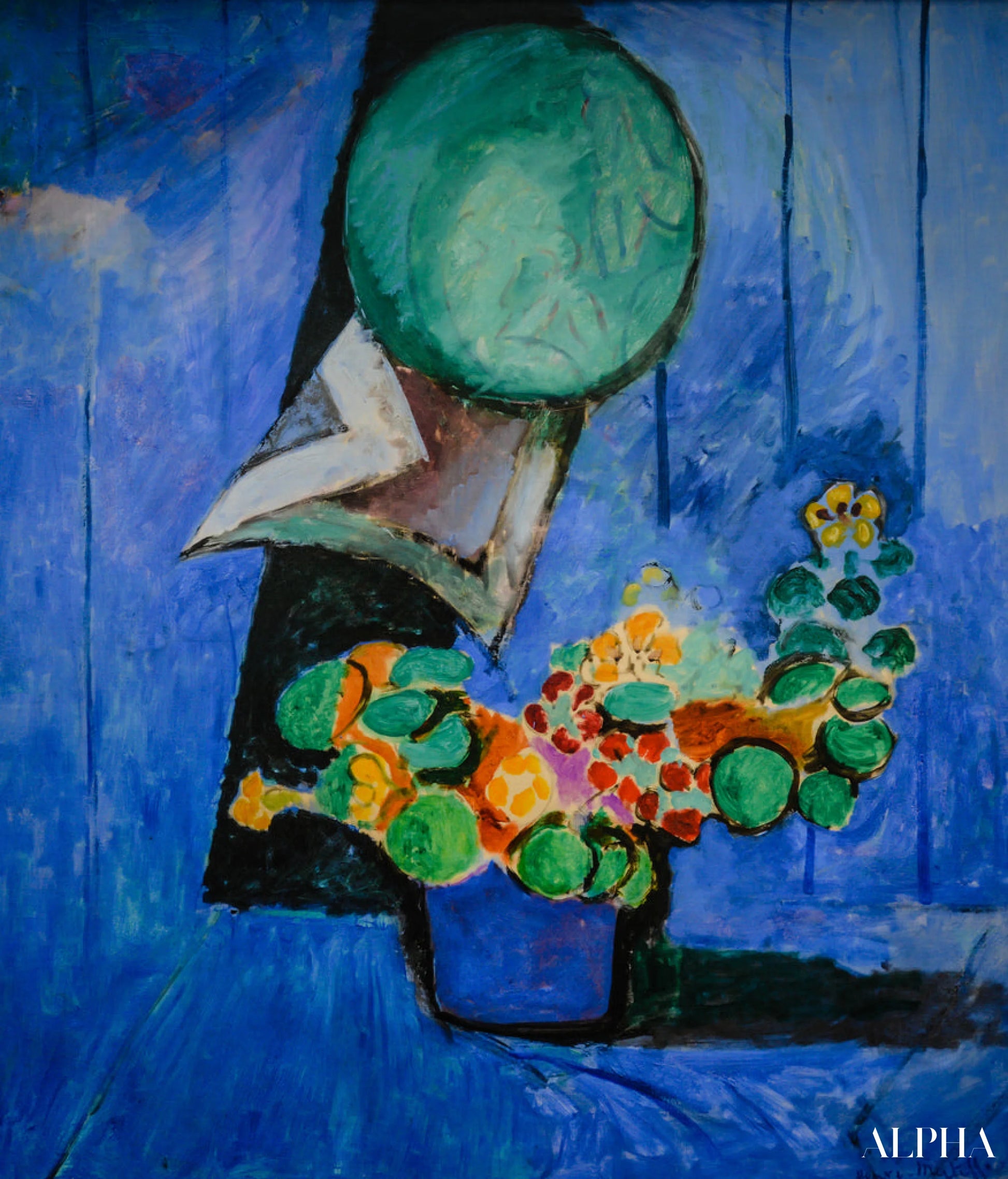 Fleurs et assiette en céramique - Matisse - Reproductions de tableaux et peintures haut de gamme