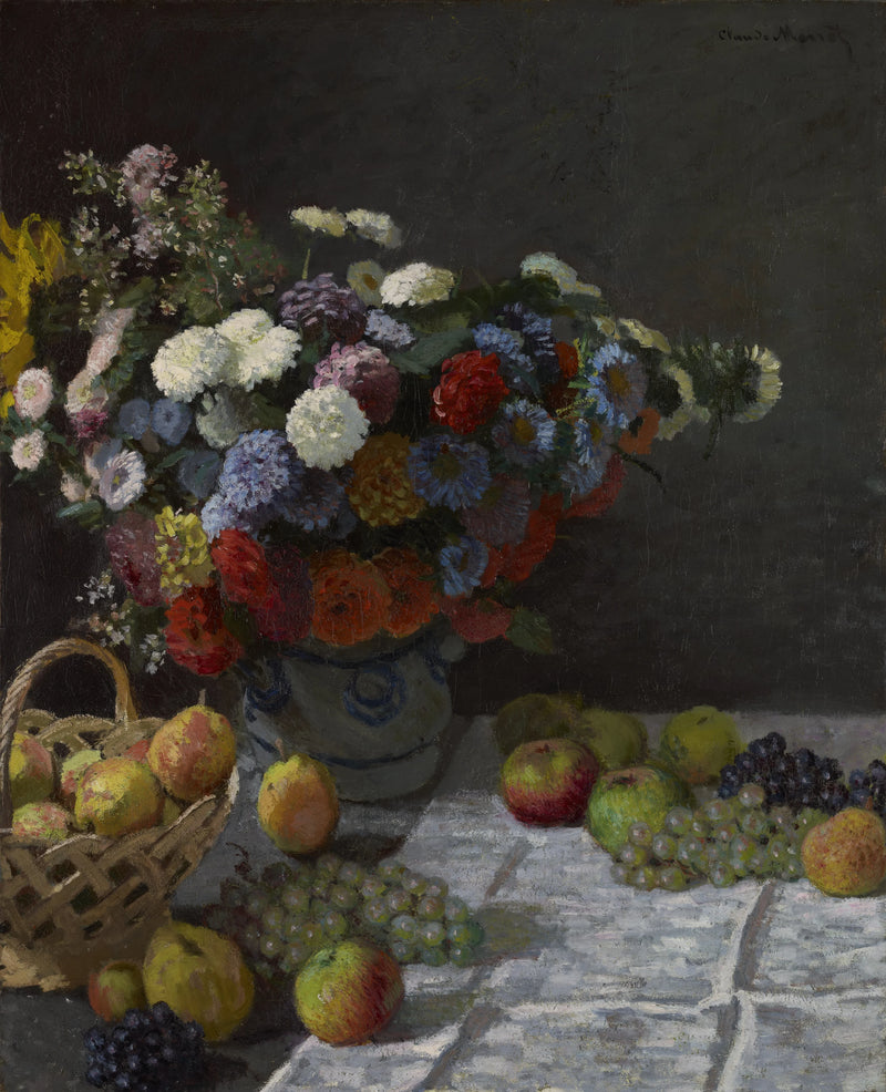 꽃과 과일이 있는 삶 - Claude Monet