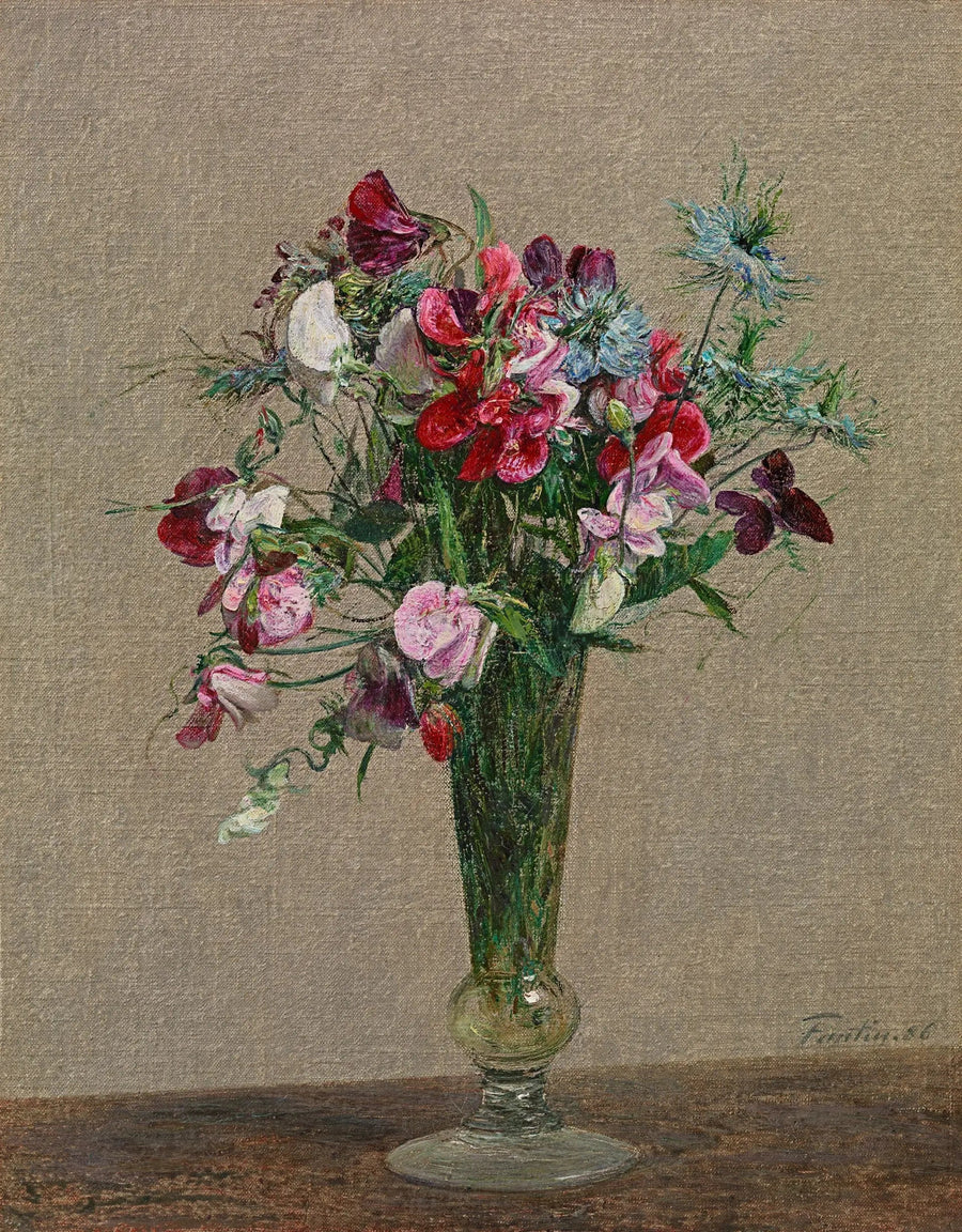 작은 꽃병에 담긴 꽃, 향기로운 완두콩과 니겔 - 앙리 판탱-라투르

Source:
Fleurs, pois de senteurs et nigelles dans un petit vase - Henri Fantin-Latour