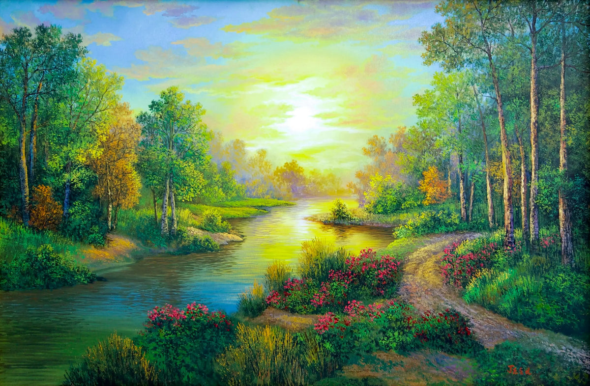 Forest and Rivers - Jeed | 90 x 60 cm Reproductions de tableaux à la peinture à l’huile