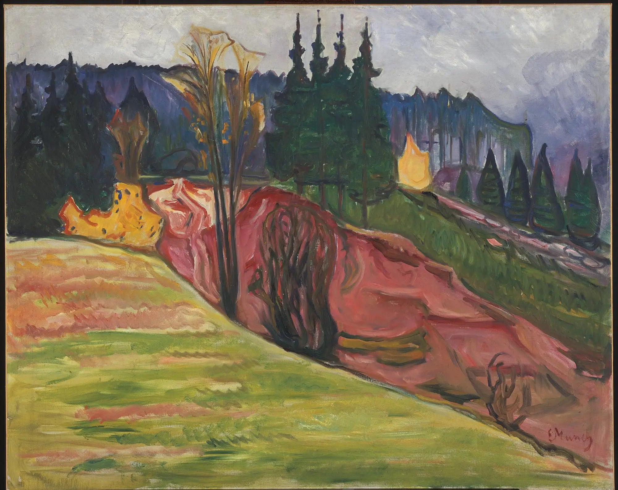 Reproduction du tableau « Forêt de Thuringe - Edvard Munch » par Alpha Reproduction en peinture à l’huile