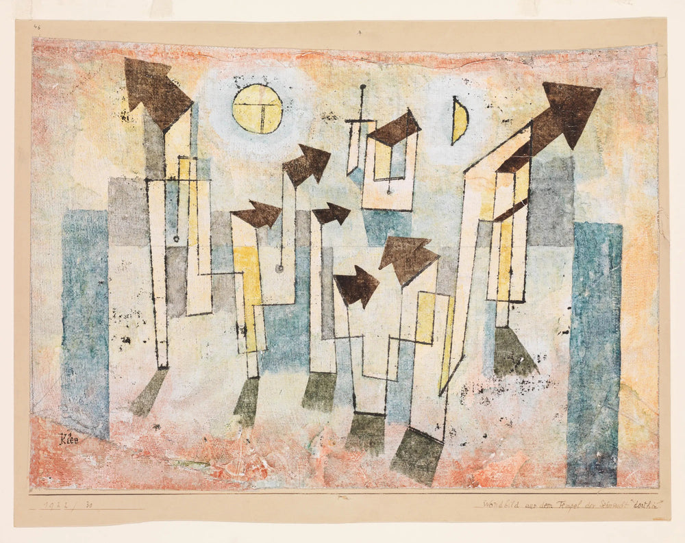 Fresque du Temple du Désir ↖Là↗ - Paul Klee image 1 reproduction artisanale de tableau