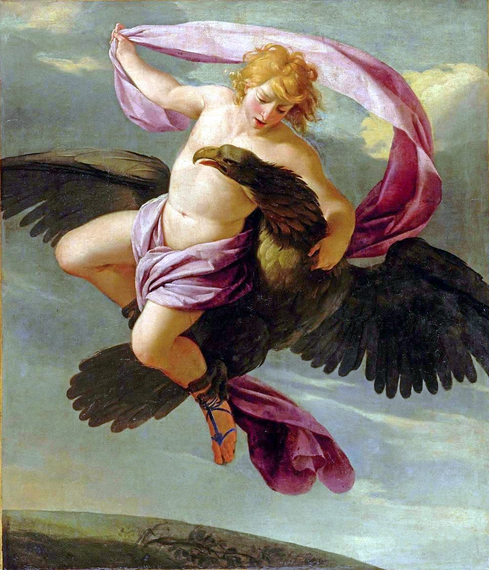 Ganymède enlevé par Jupiter - Eustache Le Sueur image 1 tableau peint à l’huile sur toile