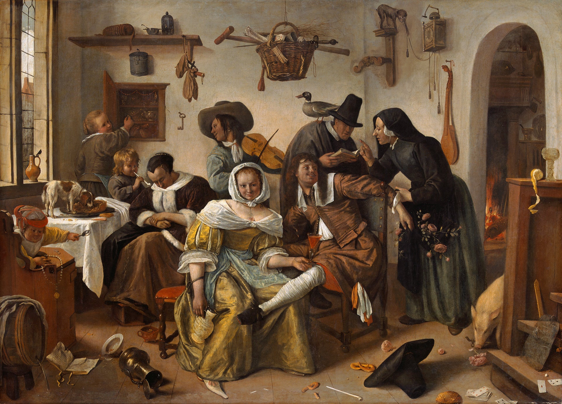 Gardez-vous du luxe, peinture de Jan Steen