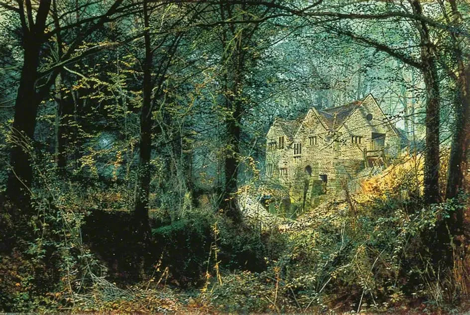 Gloire d'automne : Le vieux moulin - John Atkinson Grimshaw image 1 reproduction de peinture à l’huile