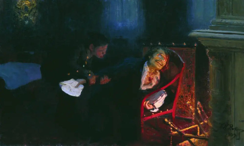 고골은 «죽은 영혼» 2부의 원고를 불태우다. - 일리야 레핀

Source:
Gogol brûle le manuscrit de la deuxième partie des « Âmes mortes ». - Ilya Repin