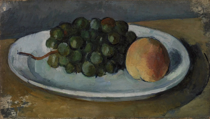 접시 위의 포도 송이와 복숭아 - Paul Cézanne