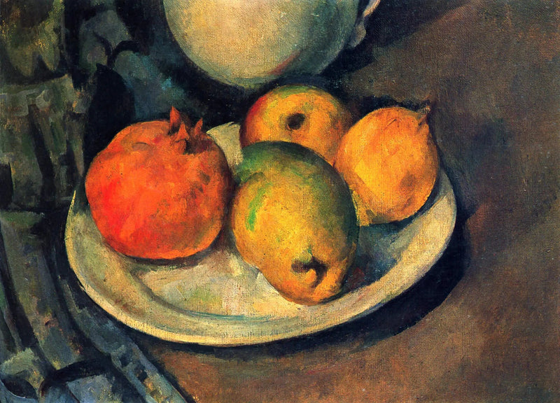 접시에 담긴 석류와 배 - Paul Cézanne