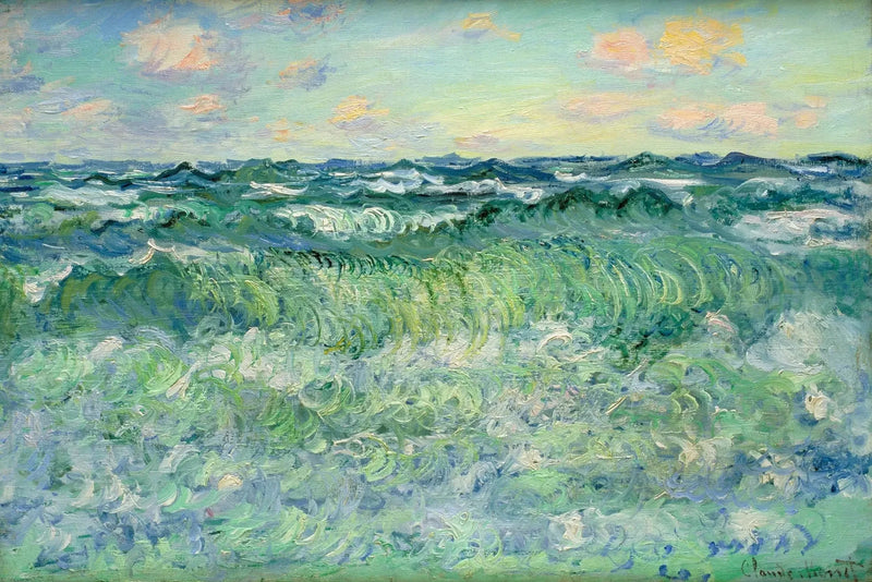Pourville W1444의 큰 바다 - Claude Monet