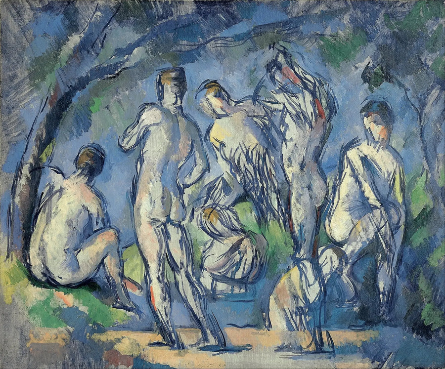 Groupe de sept baigneurs - Paul Cézanne image 1 tableau peint à l’huile sur toile