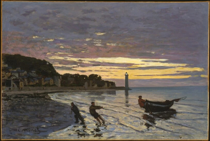 Honfleur W37에서 보트를 부르며 - Claude Monet