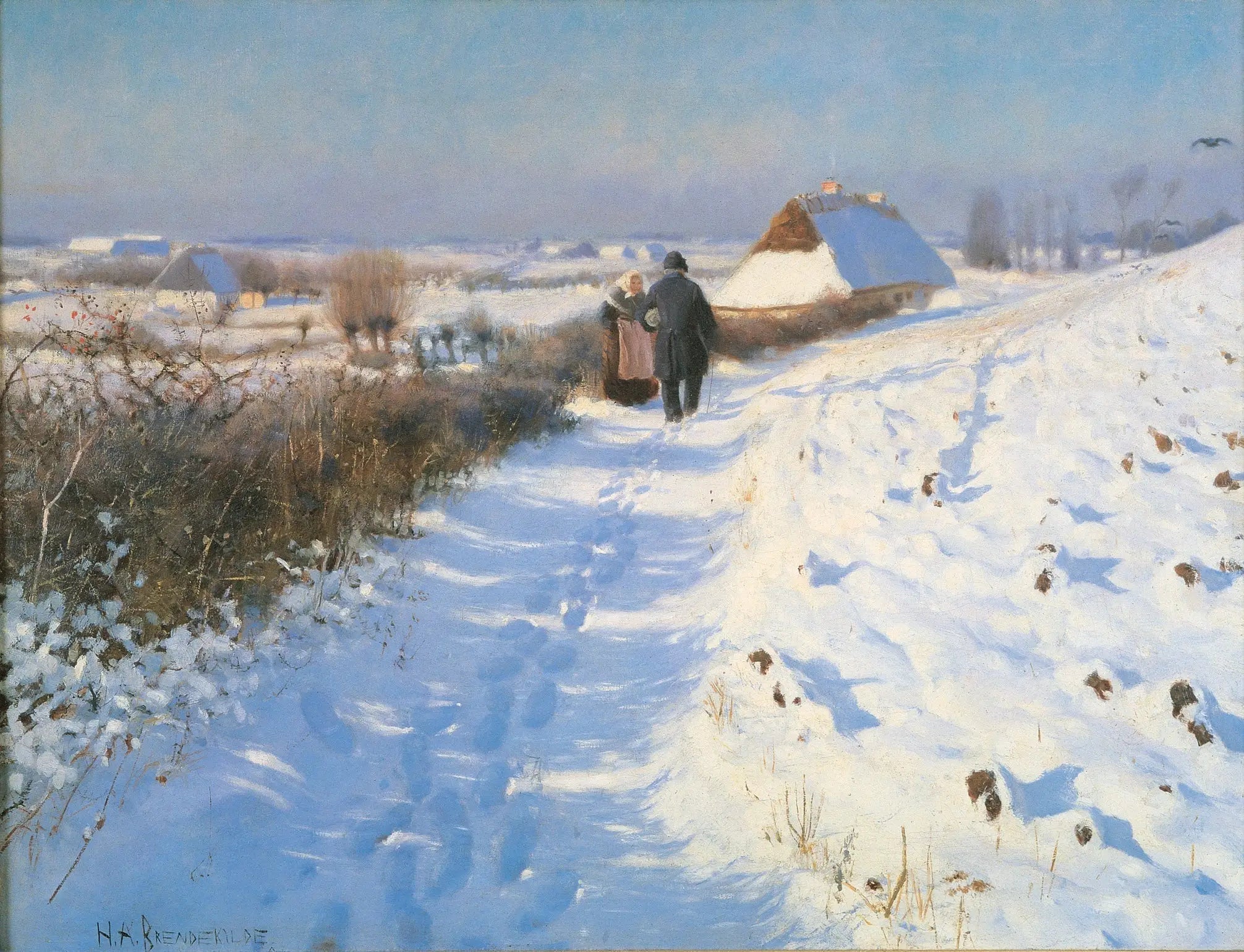 Hiver - H. A. Brendekilde image 1 reproduction artisanale de tableau