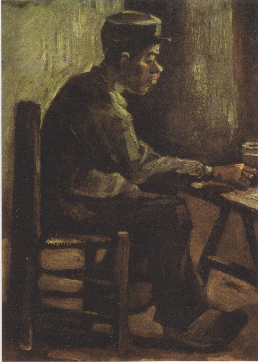 테이블에 앉아 있는 남자 - Vincent van Gogh