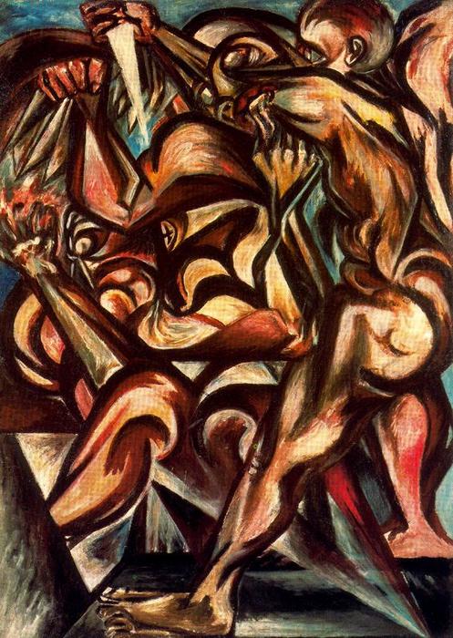 Homme nu avec un couteau - Jackson Pollock