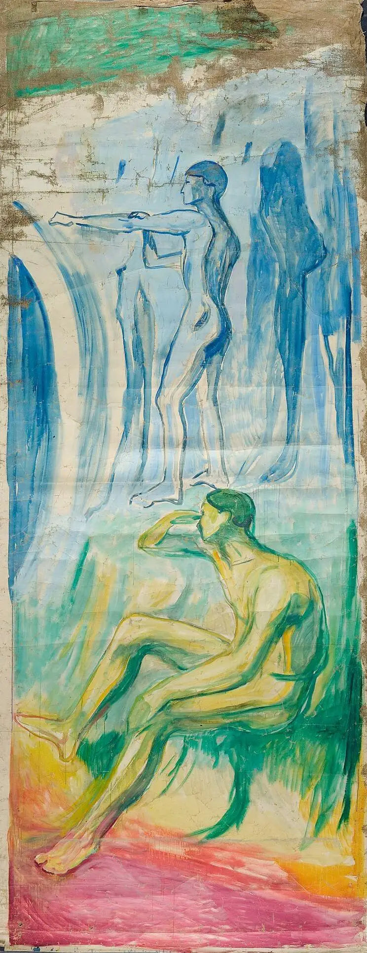 Reproduction du tableau « Hommes tournés vers le soleil - Edvard Munch » par Alpha Reproduction en peinture à l’huile
