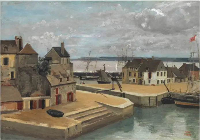 Honfleur Maisons sur les quais - Jean-Baptiste Camille Corot - Alpha Reproduction