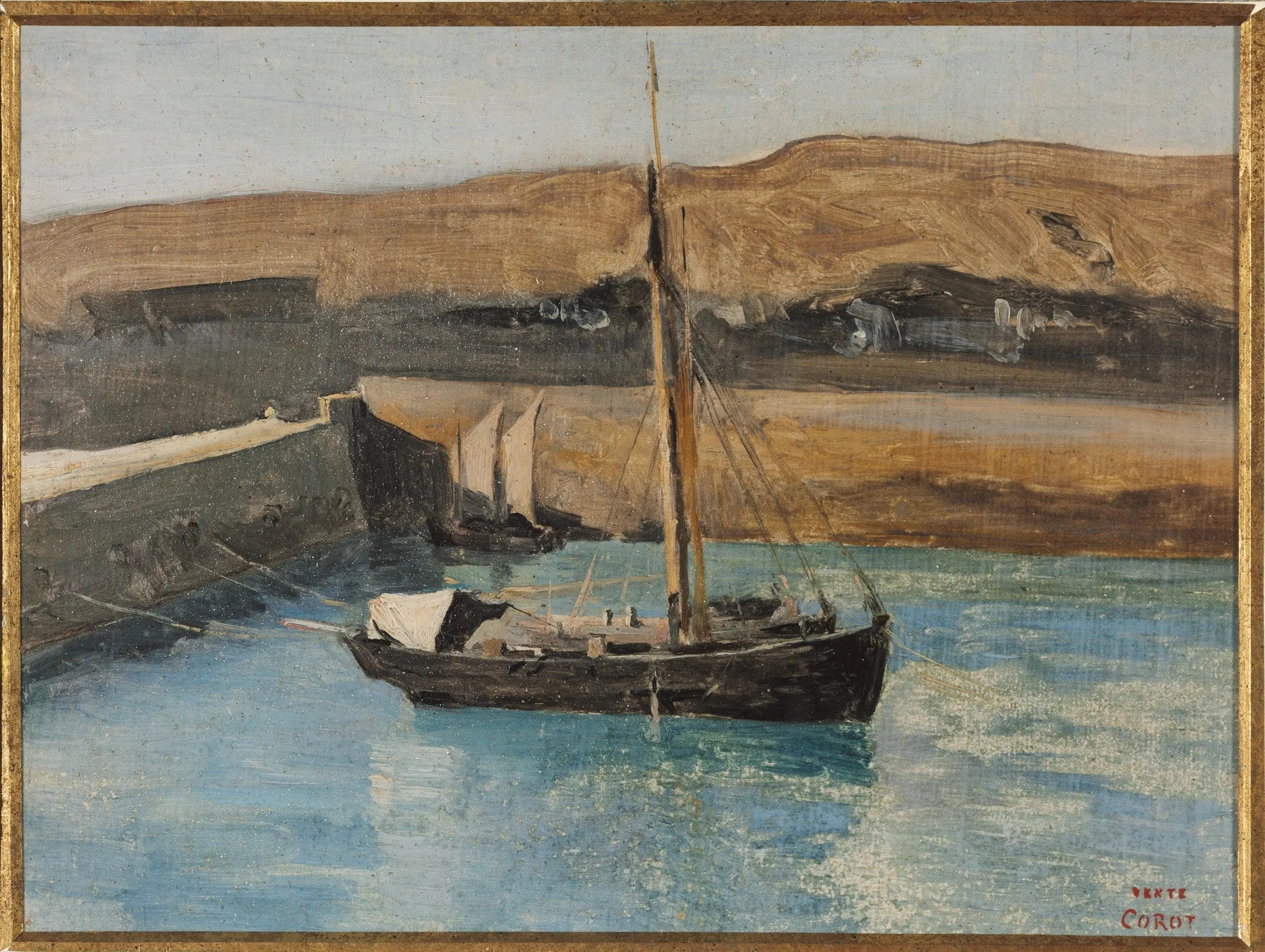 Honfleur un bassin à flot - Jean-Baptiste Camille Corot - Alpha Reproduction