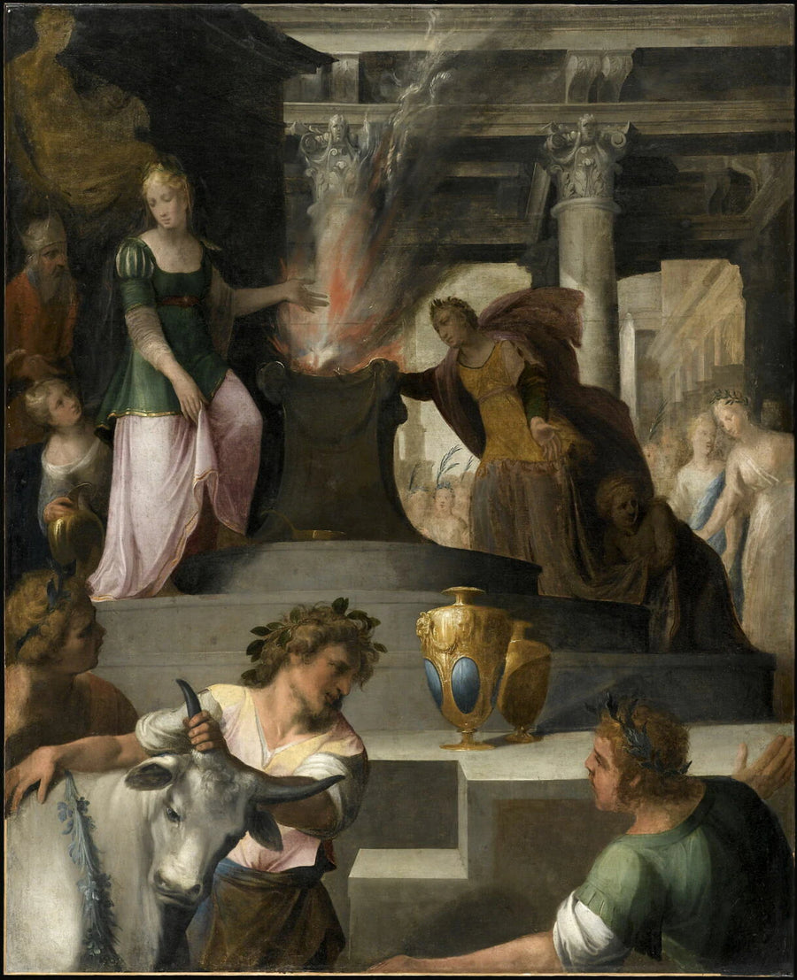 Hyante et Climène offrant un sacrifice à Vénus - Eustache Le Sueur