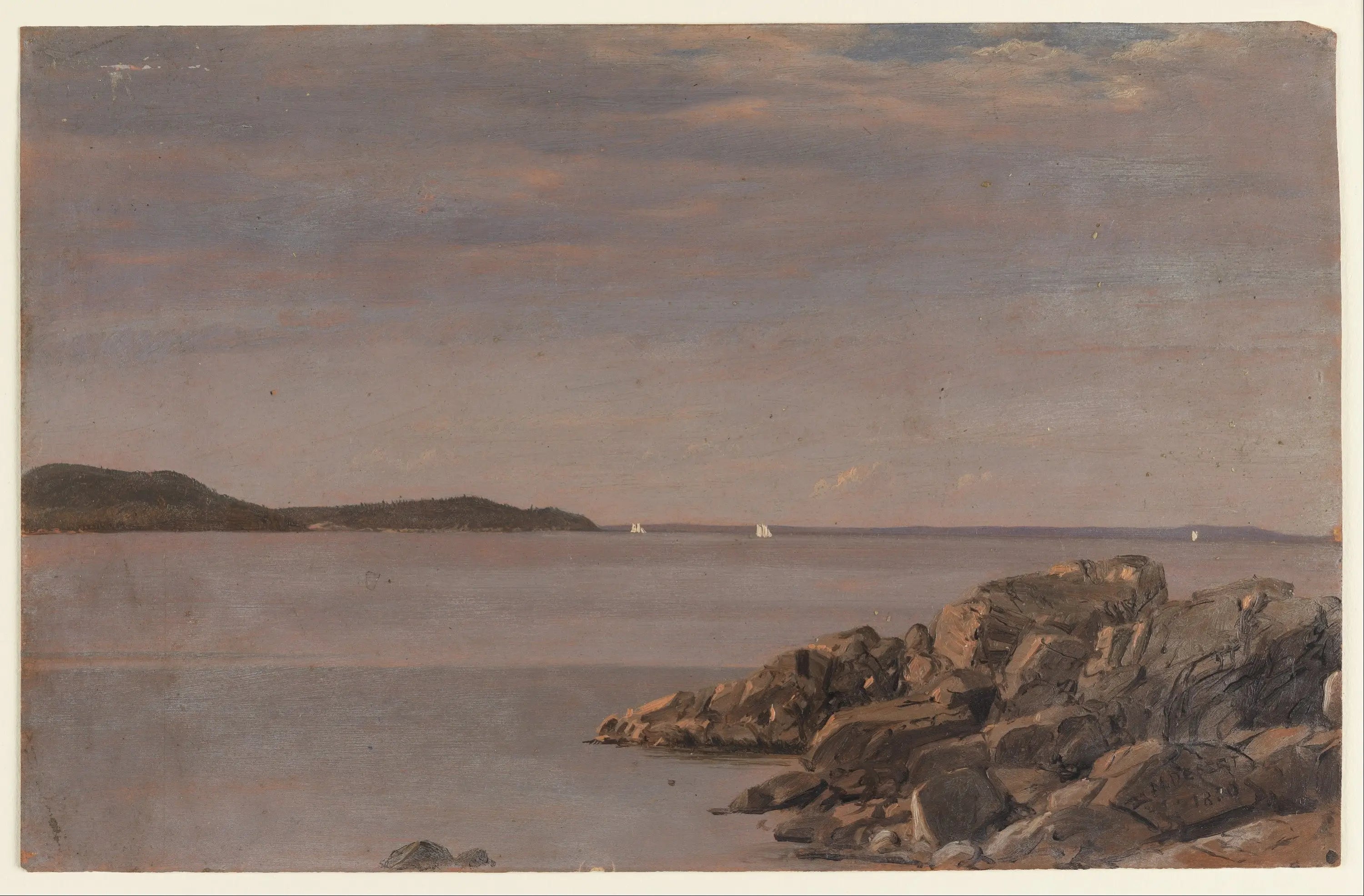 Île des Monts Déserts, côte du Maine - Frederic Edwin Church image 1 reproduction artisanale de tableau