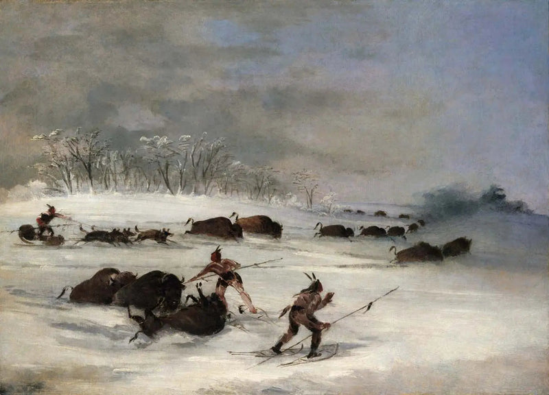 스키를 타고 버팔로를 던지는 수 Sioux 인디언 - 조지 캐틀린

Source:
Indiens Sioux en raquettes lançant des bisons - George Catlin