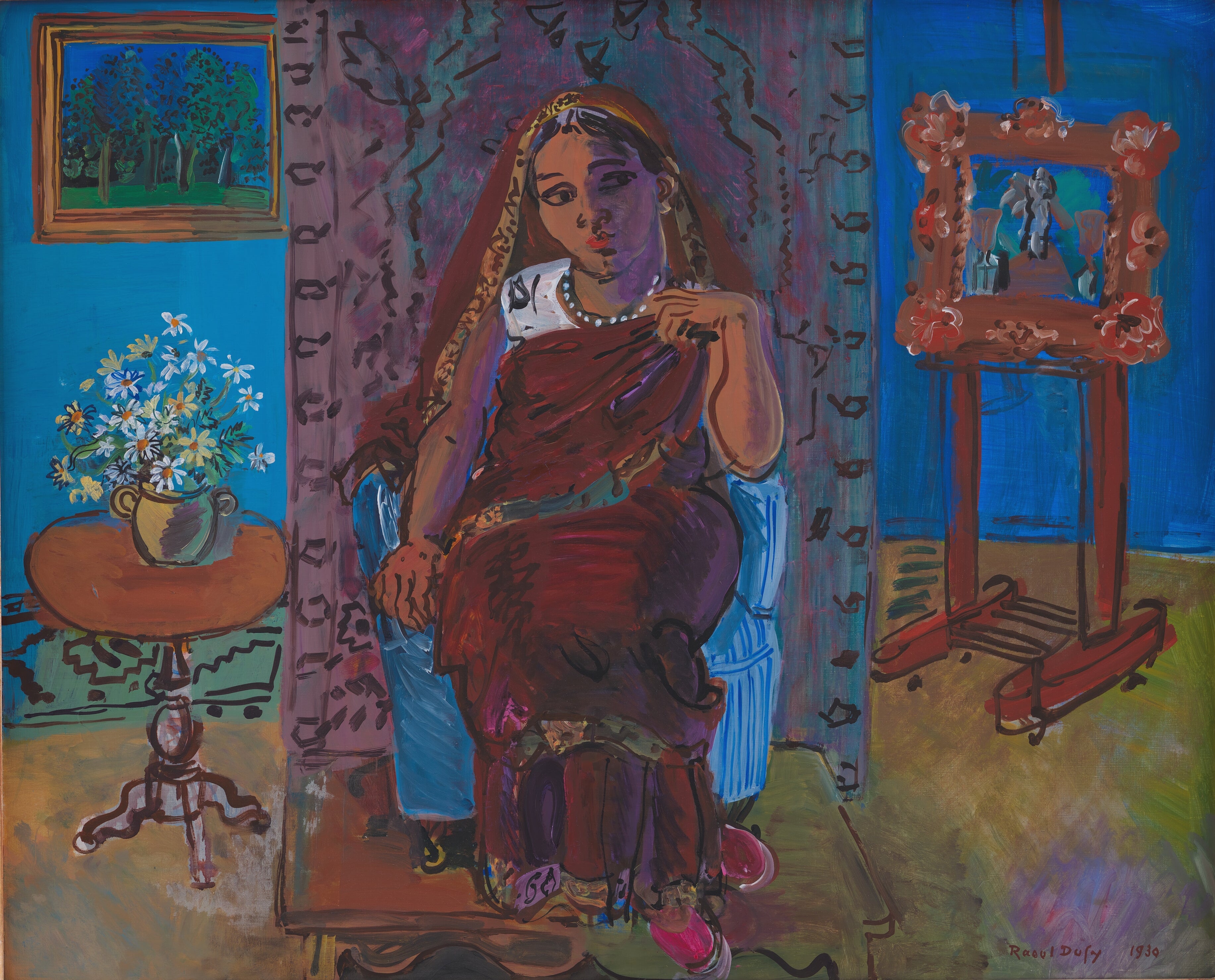 Interiør med indisk kvinde - Raoul Dufy image 1 tableau peint à l’huile sur toile