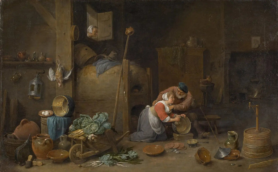 노인과 하녀를 포옹하는 내부 풍경 - 데이비드 테니어르 르 쥬네

Source:
Intérieur avec un vieil homme pelotant une femme de ménage - David Teniers le Jeune