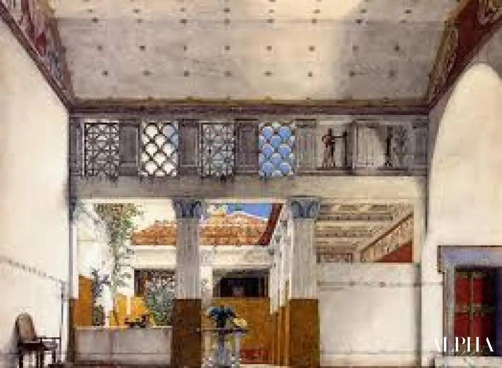 Intérieur de la maison de Caius Martius - Lawrence Alma-Tadema Reproductions de tableaux à la peinture à l’huile