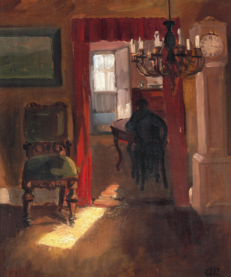 Intérieur de Skagen avec une bande lumineuse au sol - Anna Ancher